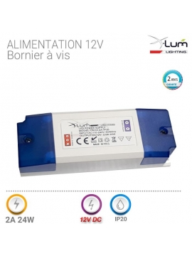 Alimentation led LED à bornier de 0 à 60w 12v 5A IP20