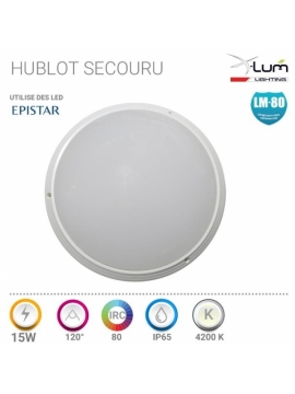 Hublot LED secours 15W Pro Fournisseur