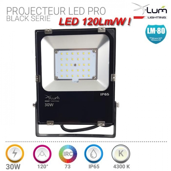 Projecteur LED, chantier PRO Puissance : 30W - Lumen : 2100 - Câble 4M